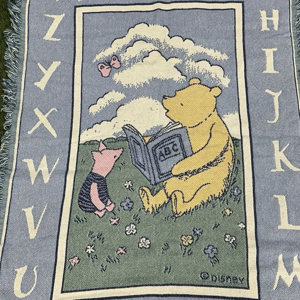 Winnie the Pooh alpahabet POOH jacquard baby blanket 36x48 With Pooh‎ Plush